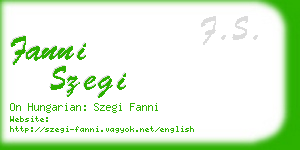 fanni szegi business card